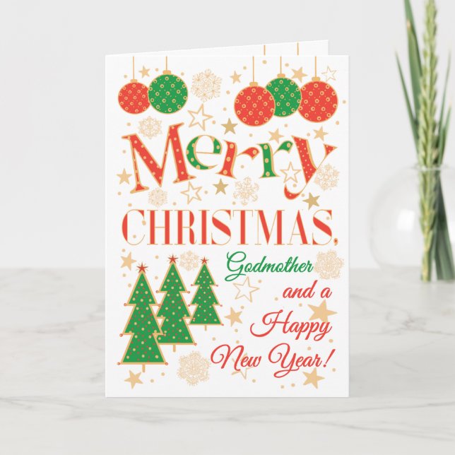 Julgranar och prydnadsföremål för Godmor Kort (Framsida)