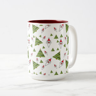 Julgranar och Santa Två-Tonad Mugg