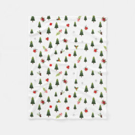 Julgranar och segment fleecefilt