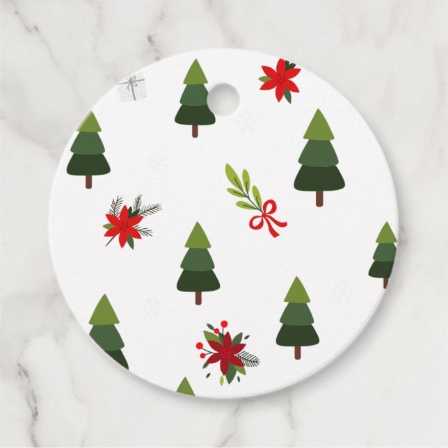 Julgranar och segment gåvor etiketter (Framsida)