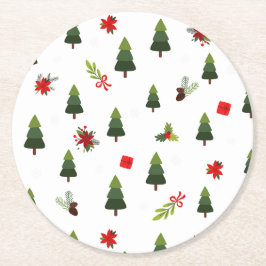 Julgranar och segment underlägg papper rund