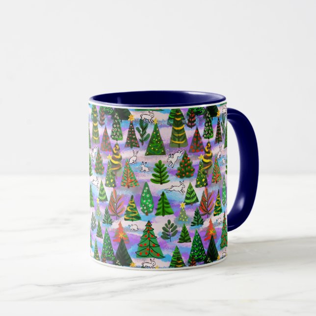 Julgranar och snö harar mugg (Framsida höger)