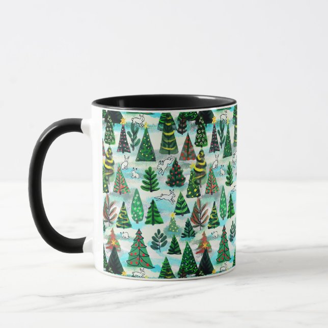 Julgranar och snö harar mugg (Vänster)
