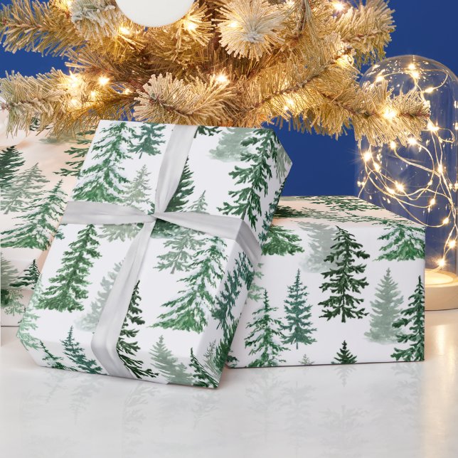 Julgranar och Snö i skogen Presentpapper (Helgdagar)