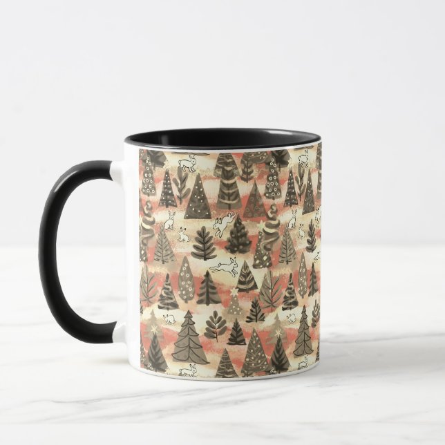 Julgranar och snö mugg (Vänster)