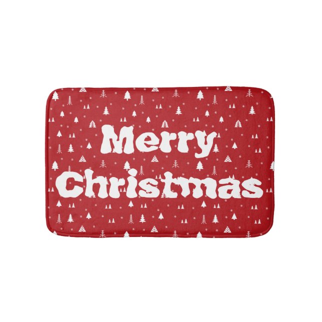 Julgranar och Snöflingor Bath Mat Badrumsmatta (Framsidan)