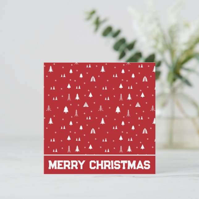 Julgranar och Snöflingor julkort (Stående Fram)