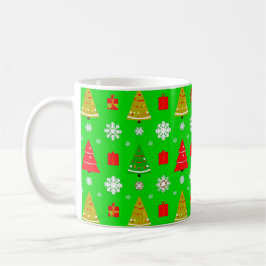 Julgranar och snöflingor kaffemugg