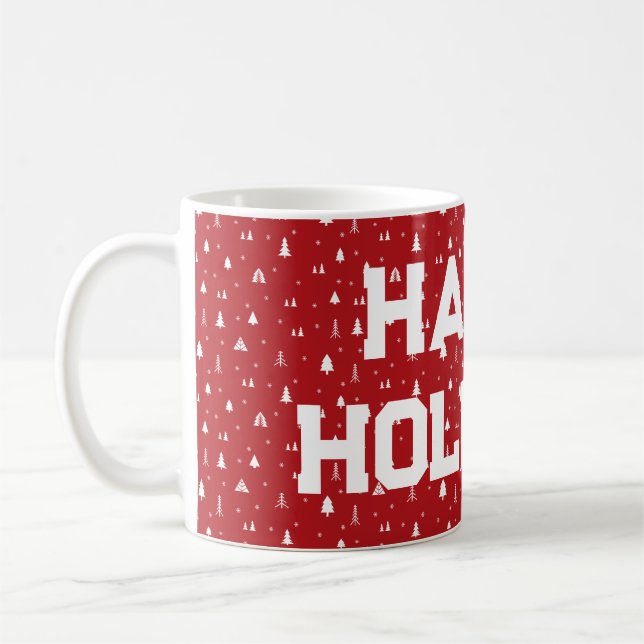 Julgranar och Snöflingor Kaffemugg (Vänster)