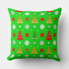 Julgranar och snöflingor kudde