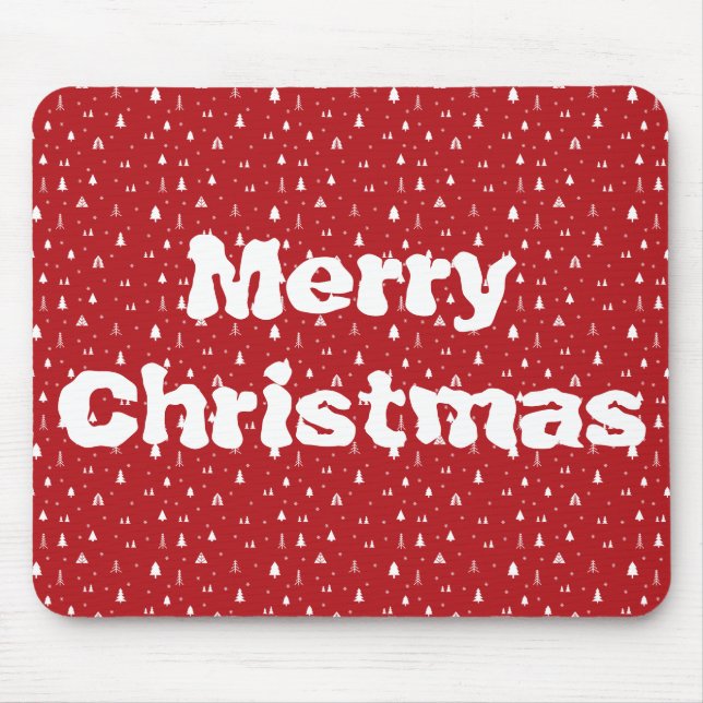 Julgranar och Snöflingor Mousepad Musmatta (Framsidan)