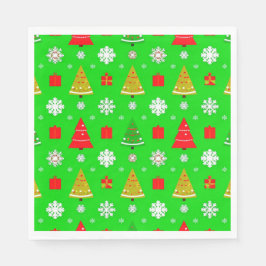 Julgranar och snöflingor pappersservett