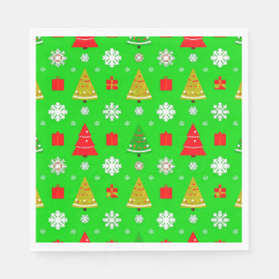 Julgranar och snöflingor pappersservett