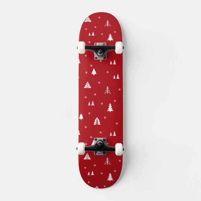 Julgranar och snöflingor Skateboard (Framsida)