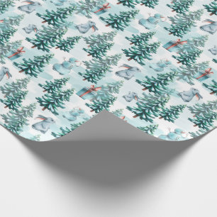 Julgranar och Snögubbar Figursätta Pappert Presentpapper