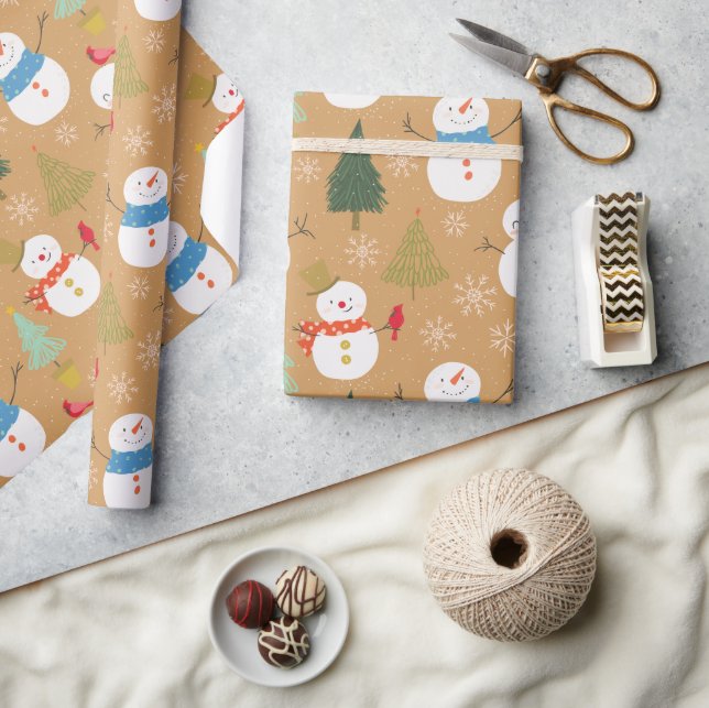 Julgranar och Snömän  Presentpapper (Hantverk)
