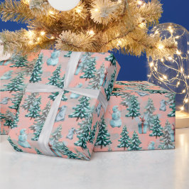 Julgranar och snömannar presentpapper