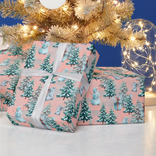 Julgranar och snömannar presentpapper (Helgdagar)