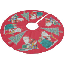 julgranar och söt santas som färglös festiv