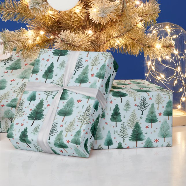Julgranar och Stars Modern jul Presentpapper (Helgdagar)