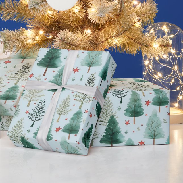 Julgranar och Stars Modern jul Presentpapper (Helgdagar)