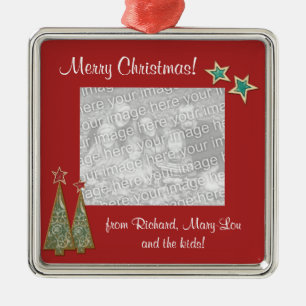 Julgranar och Stjärna-Familj foto Julgransprydnad Metall