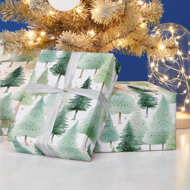 Julgranar och stjärnor Modern jul Presentpapper (Helgdagar)