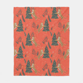 Julgranar och tigrar mönster anpassningsbar, bakgr fleecefilt