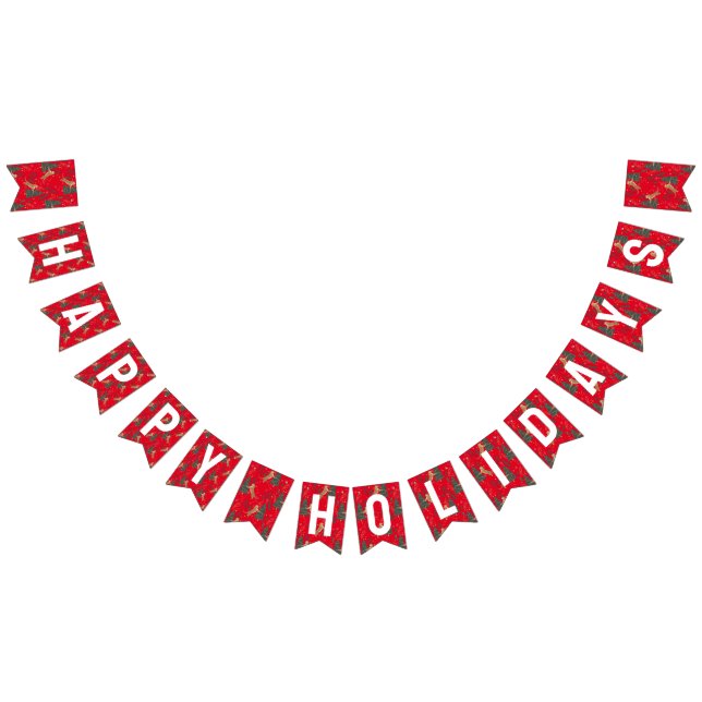 Julgranar och tigrar mönster Glad helg Vimplar (Alla)