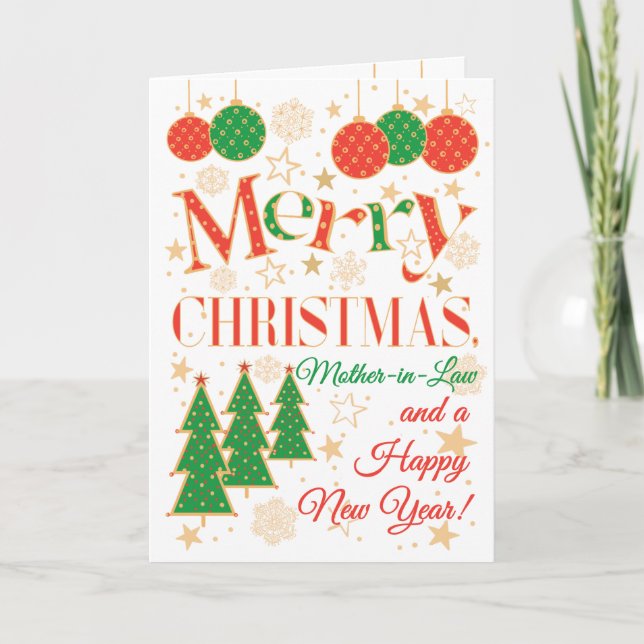 Julgranar och utsmyckningar för Mor Kort (Framsida)