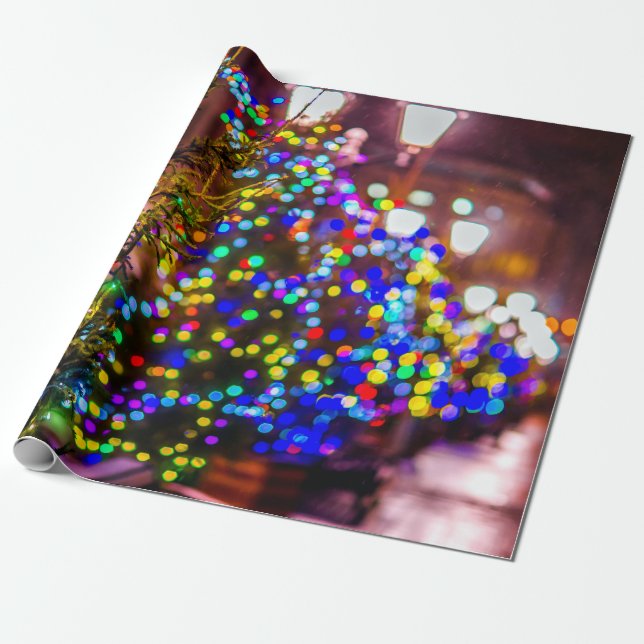 Julgranar på gatan presentpapper (Utrullad)