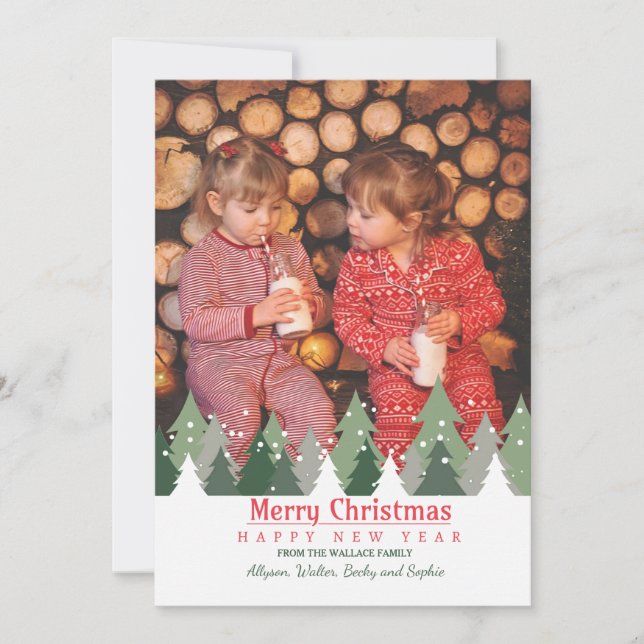 Julgranar Photo Helgdag Card Julkort (Framsida)