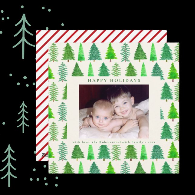 Julgranar Photo Personlig Helgdag Card Julkort (Skapare uppladdad)