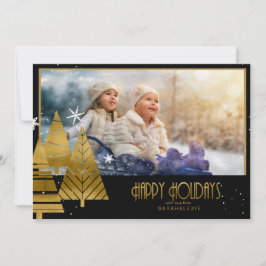 Julgranar Photo Template Guld ID863 Inbjudningar