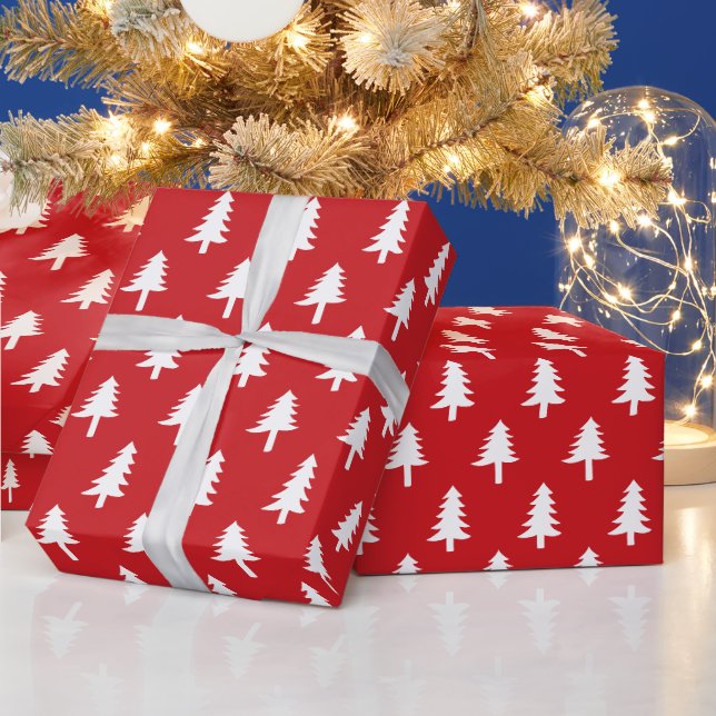 Julgranar | Presentpapper i rött (Helgdagar)
