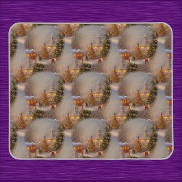 Julgranar Quaint Village Snö Globe Mönster Musmatta