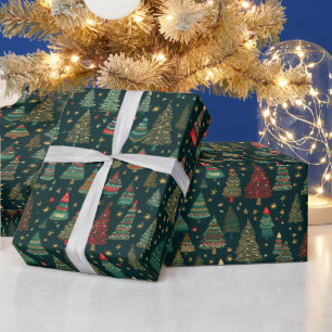 Julgranar Red Grönt White Black-jul Presentpapper