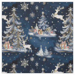 Julgranar, renar och Snöflingor Tyg
