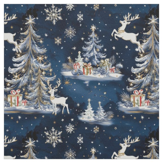 Julgranar, renar och Snöflingor Tyg (Provkarta)