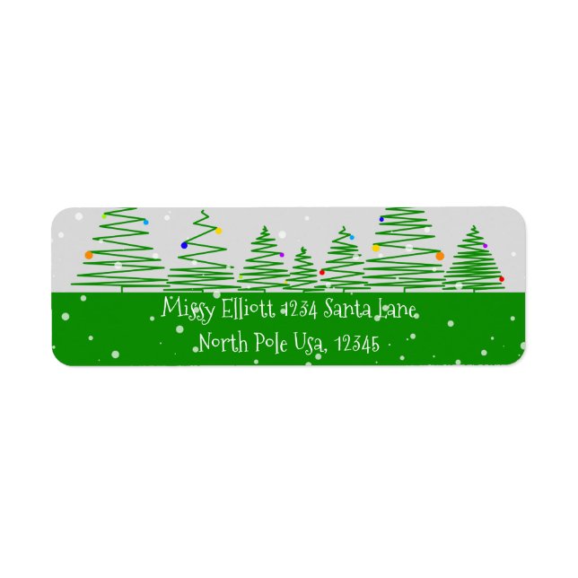 Julgranar Returadress Etikett (Framsidan)