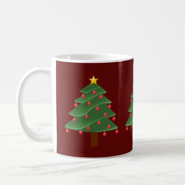 Julgranar/ Röd Klassisk Mugg (Vänster)
