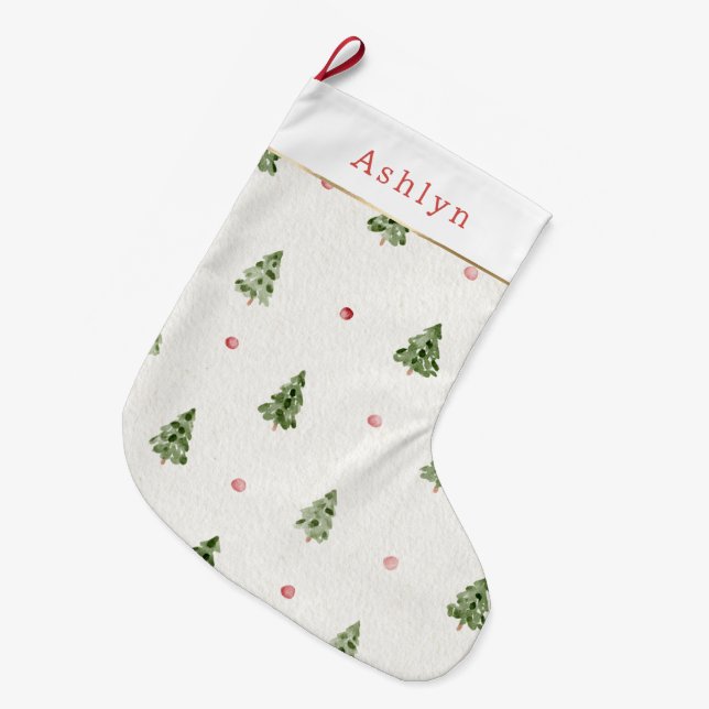 Julgranar Röda Prickar Stor Julstrumpa (Framsidan (Hängande))