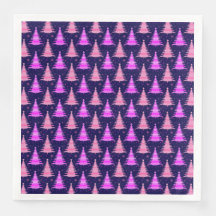 Julgranar Rosa Blue Mönster Design