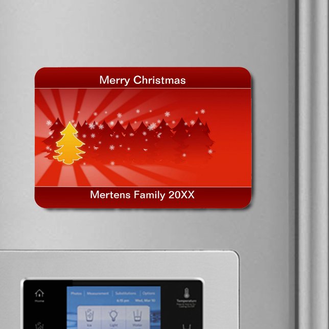 Julgranar Shades Gult Red Helgdag Flexible Magnet (Christmas Trees Shades Yellow Red Holiday Flexible Magnet)