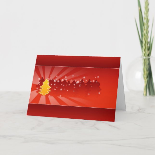Julgranar Shades of Red Greeting Card Helgkort (Framsida)