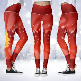 Julgranar Shades of Red Leggings