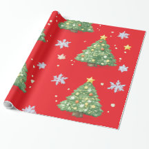 Julgranar & Snöflingor Presentpapper