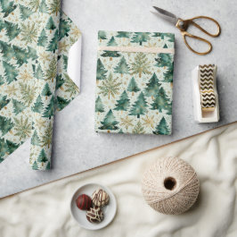 Julgranar & Snöflingor Presentpapper