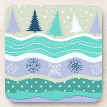 Julgranar Snöflingor Scrapbook Underlägg