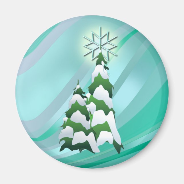 JULGRANAR & STAR by SHARON SHARPE Magnet (Framsidan)